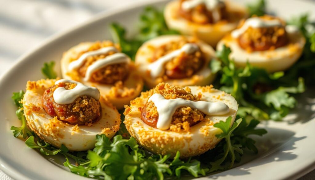 Assembling Armadillo Eggs Appetizer Assembling Armadillo Eggs Appetizer